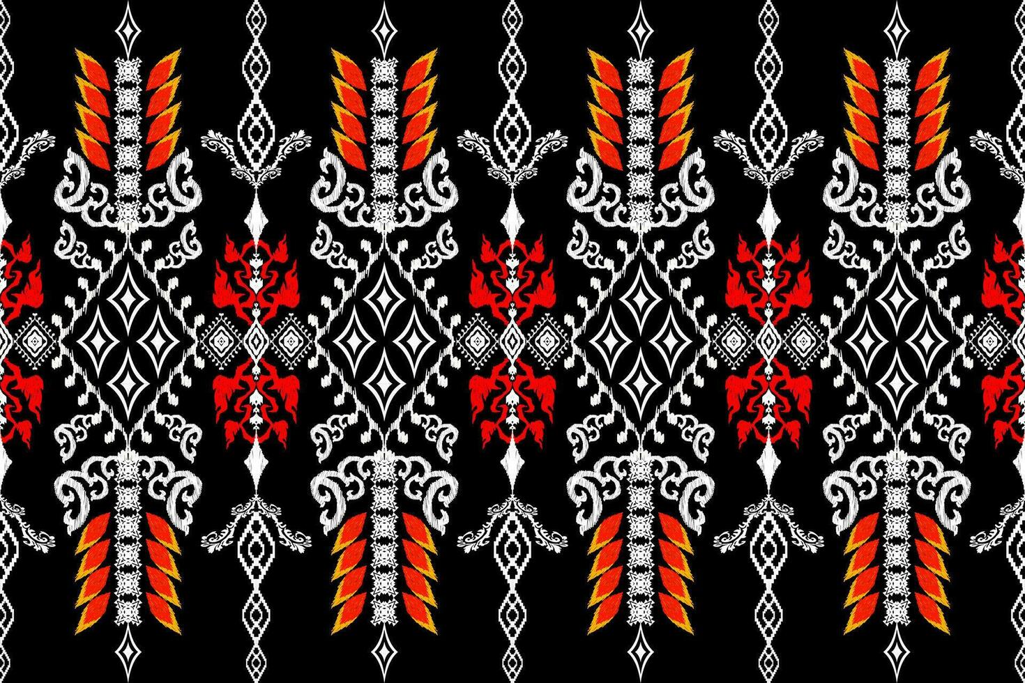 Geometric ethnic aztec embroidery style.Figure ikat oriental traditional art pattern.Design for ethnic background,wallpaper,fashion,clothing,wrapping,fabric,element,sarong,graphic,vector illustration. vector