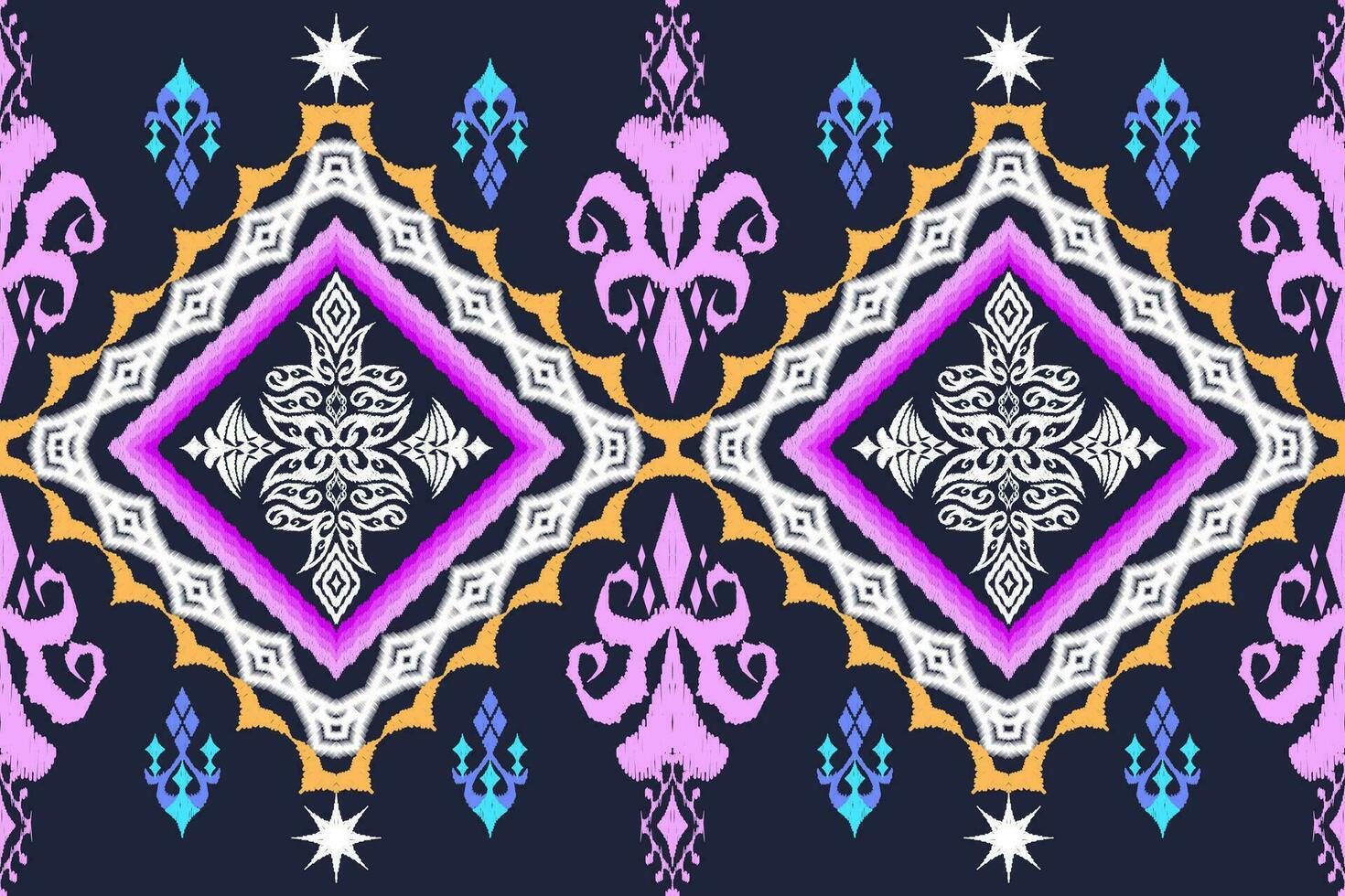 Ikat ethnic aztec embroidery style.Figure Geometric oriental traditional art pattern.Design for ikat background,wallpaper,fashion,clothing,wrapping,fabric,element,sarong,graphic,vector illustration. vector