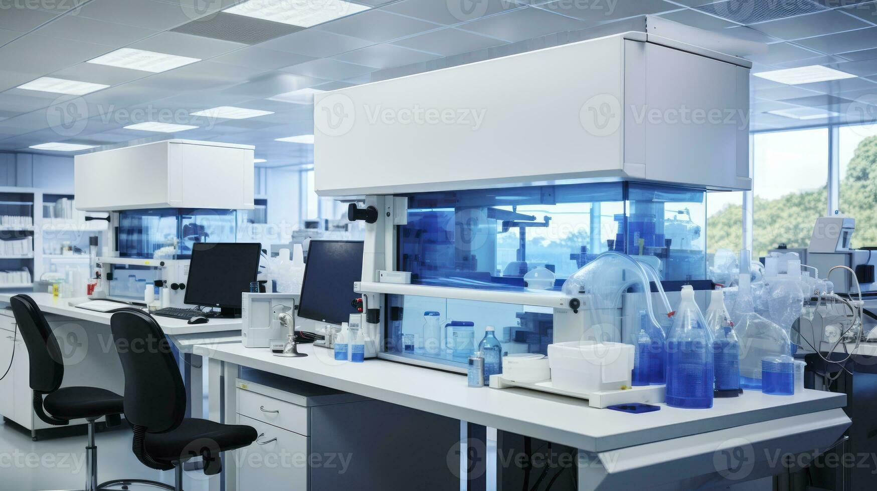 AI generated Inside the Dynamic and Sophisticated Modern Biotechnology Research Laboratory photo