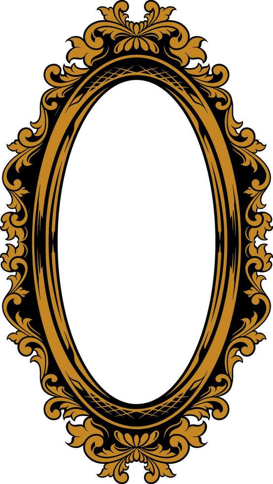 Vector mirror ornament frame