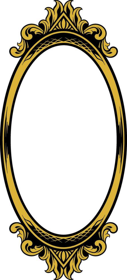 Vector mirror ornament frame