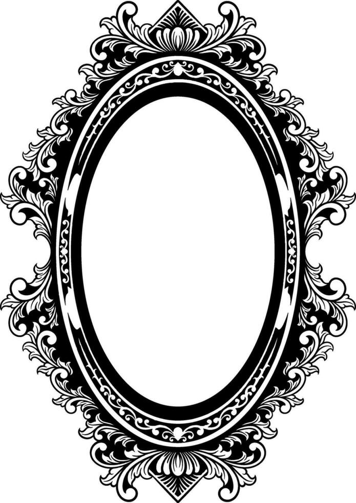 Vector mirror ornament frame