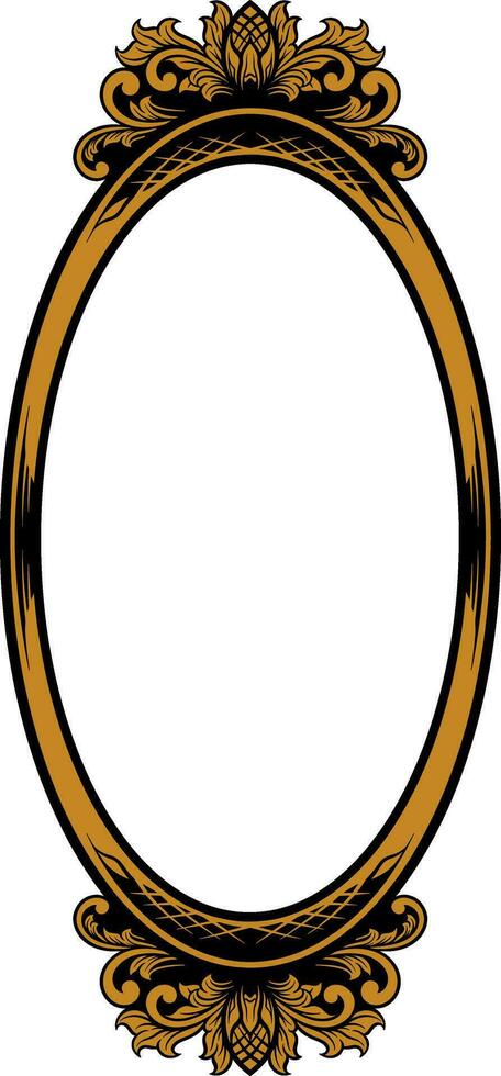 Vector mirror ornament frame