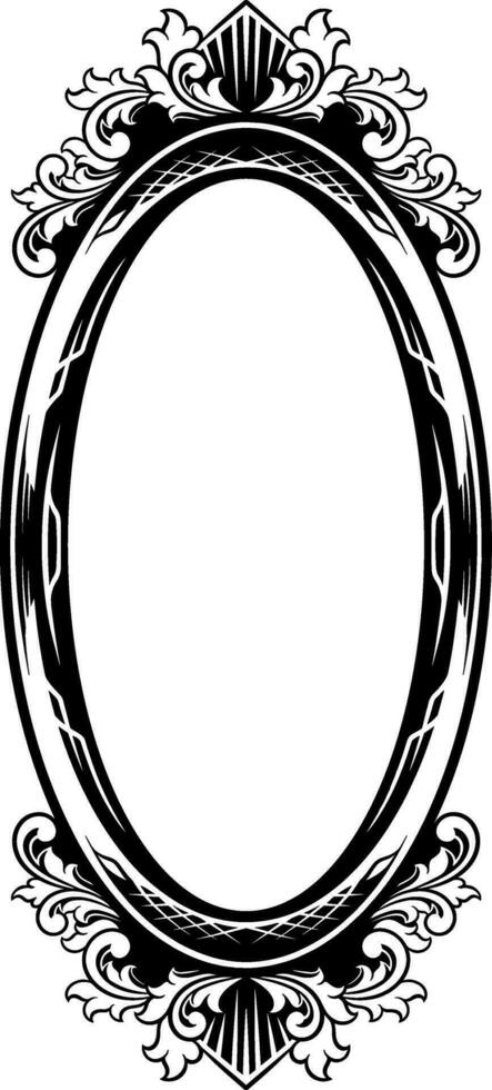 Vector mirror ornament frame