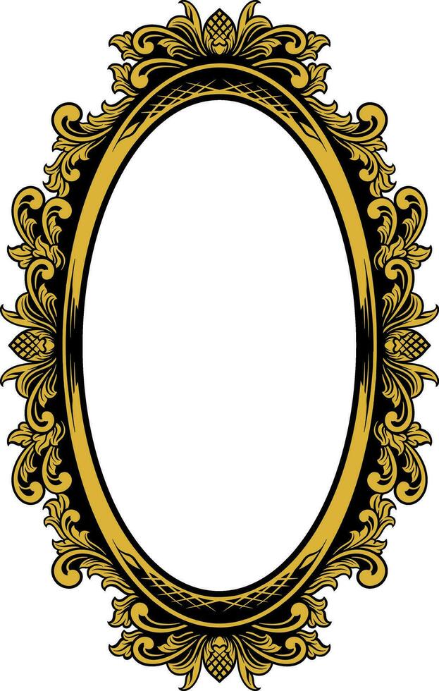 Vector mirror ornament frame