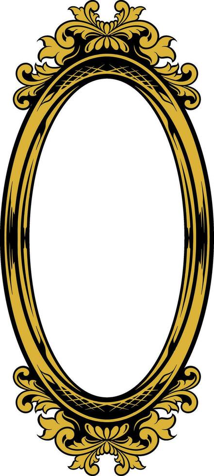 Vector mirror ornament frame