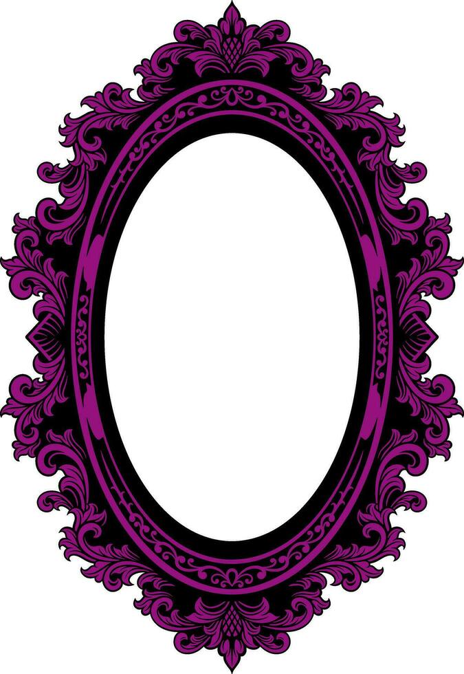 Vector mirror ornament frame