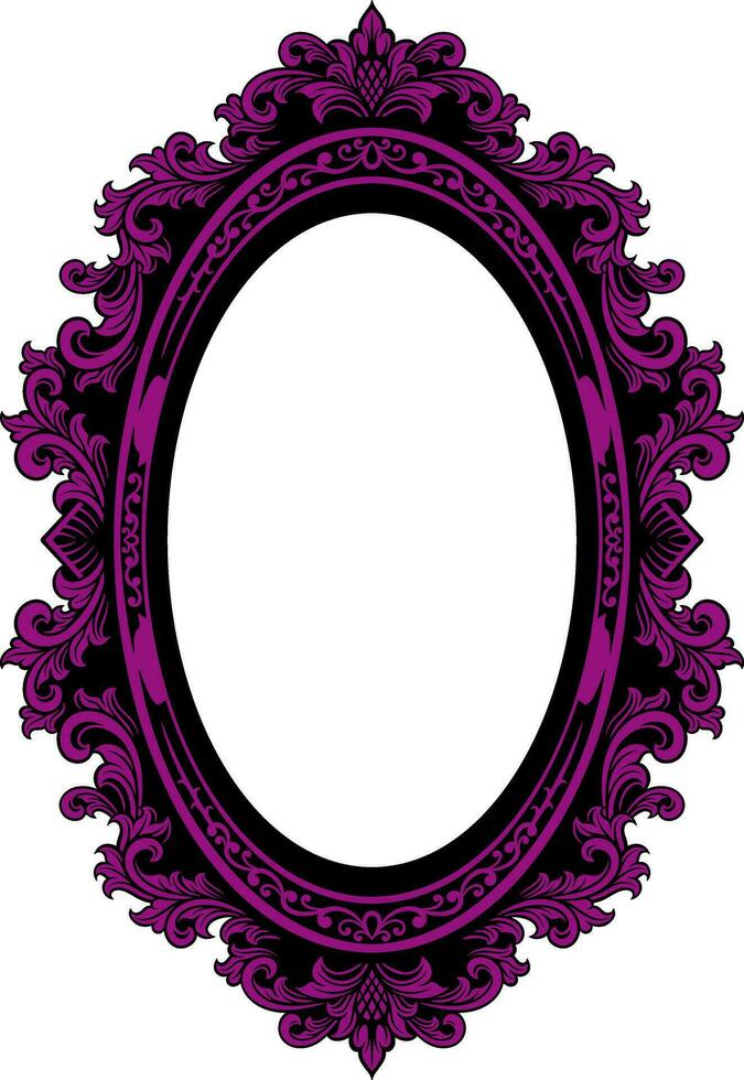 Vector mirror ornament frame