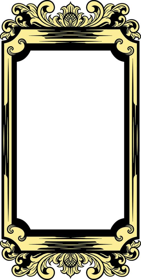 Vector mirror ornament frame