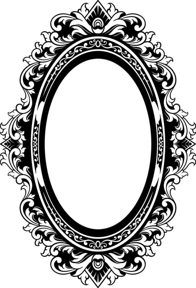 Vector mirror ornament frame