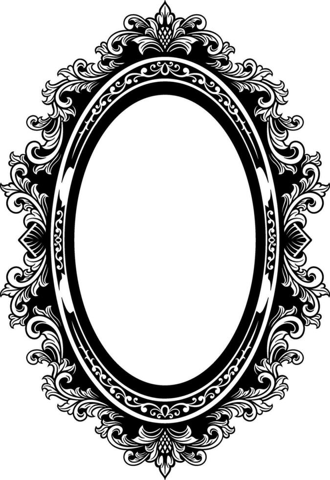 Vector mirror ornament frame