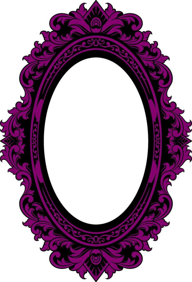 Vector mirror ornament frame