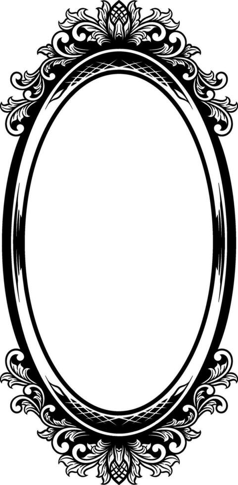 Vector mirror ornament frame