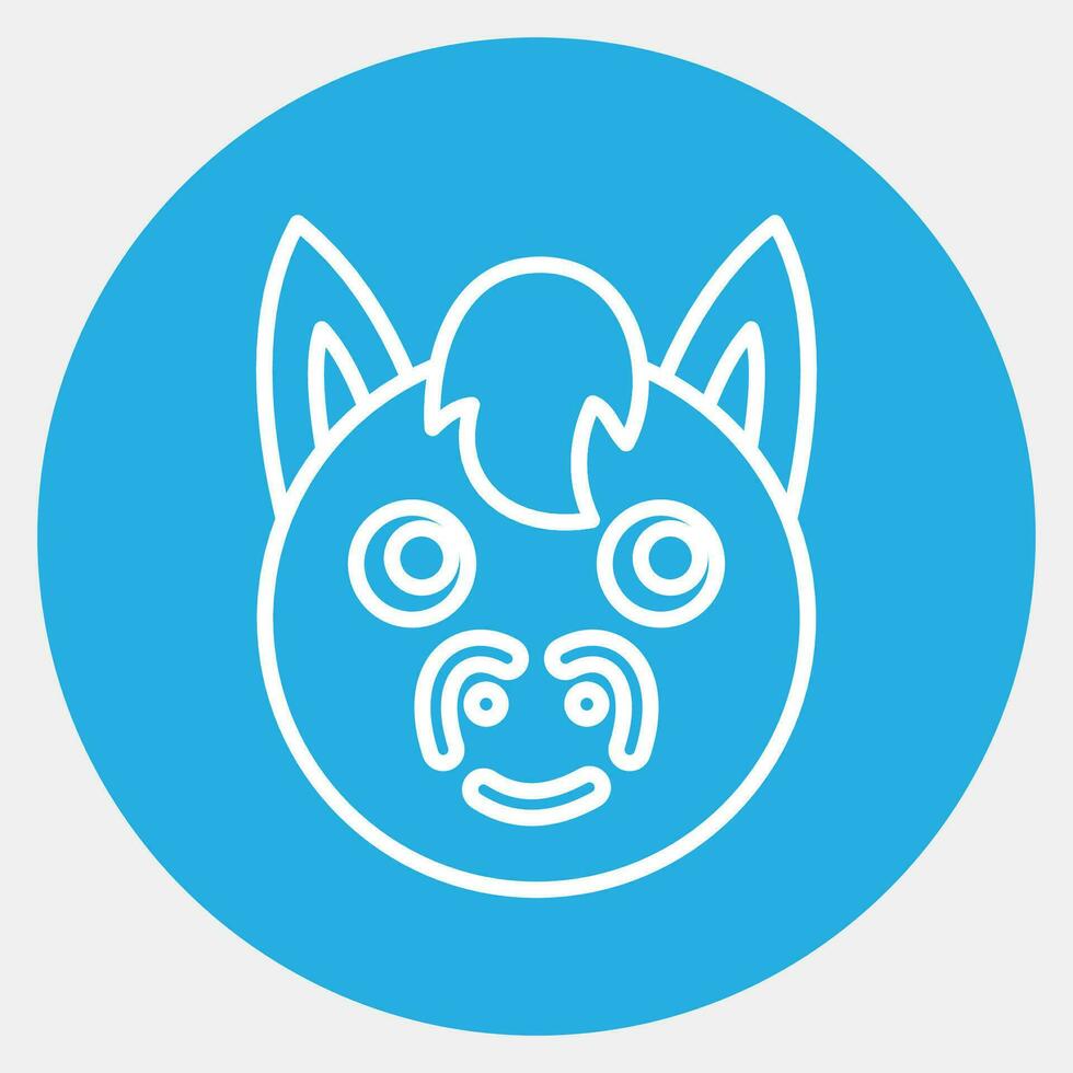 Icon horse face. Chinese Zodiac elements. Icons in blue round style. Good for prints, posters, logo, advertisement, decoration,infographics, etc. vector