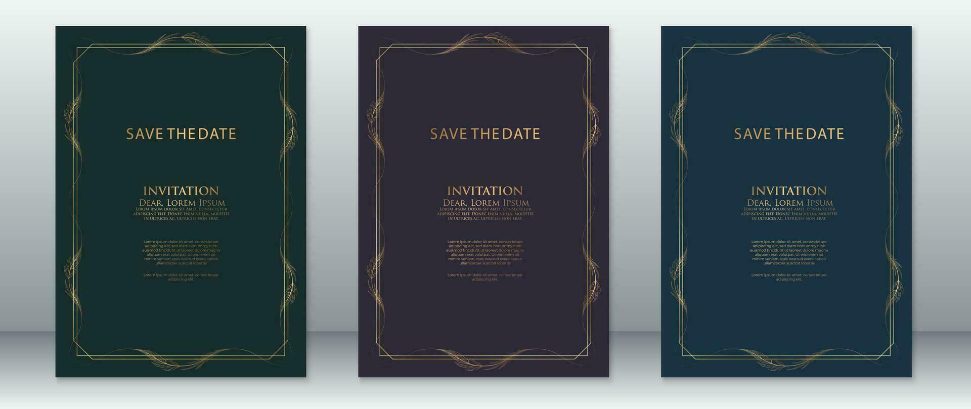 lujo Boda invitación tarjeta modelo Clásico diseño vector