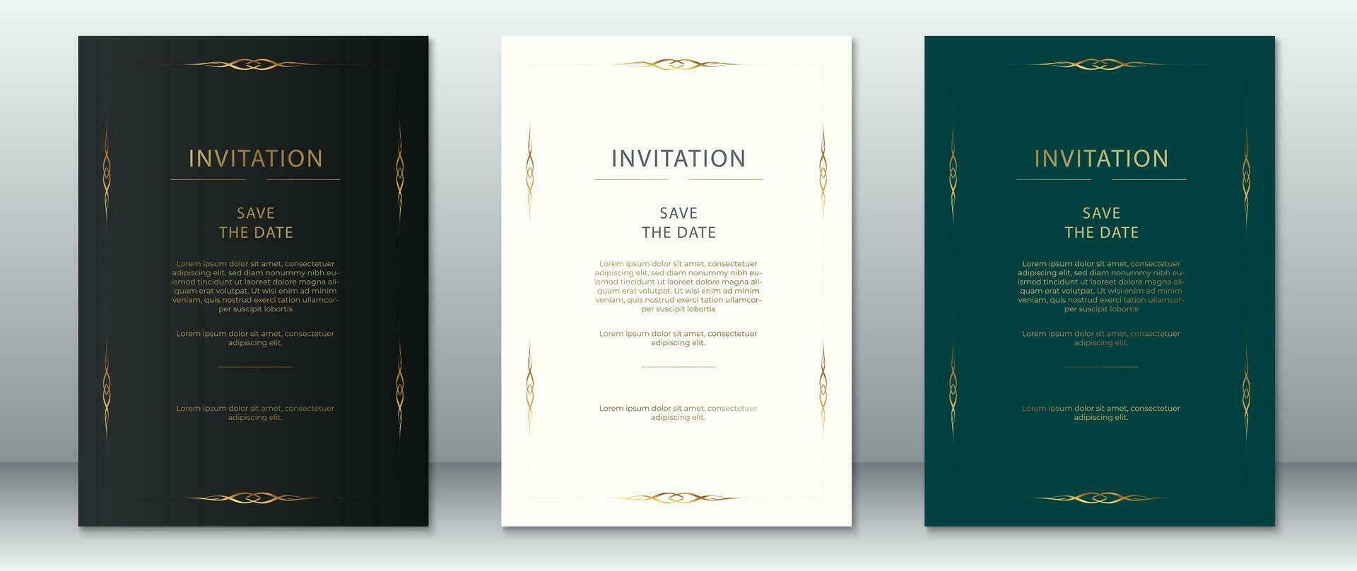 lujo Boda invitación tarjeta modelo Clásico diseño vector