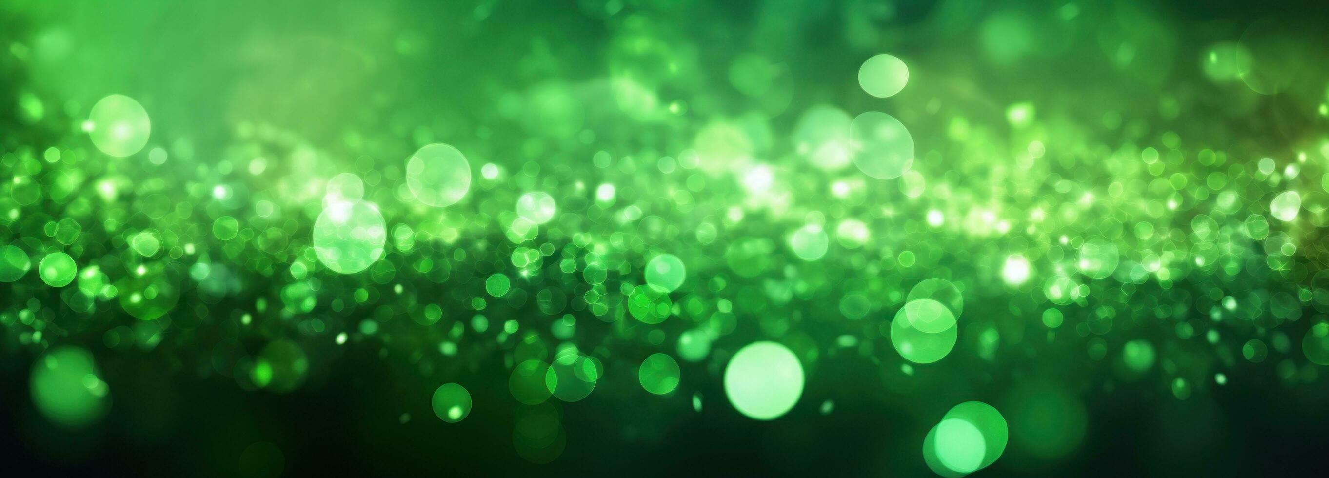 AI generated green light bokeh background photo