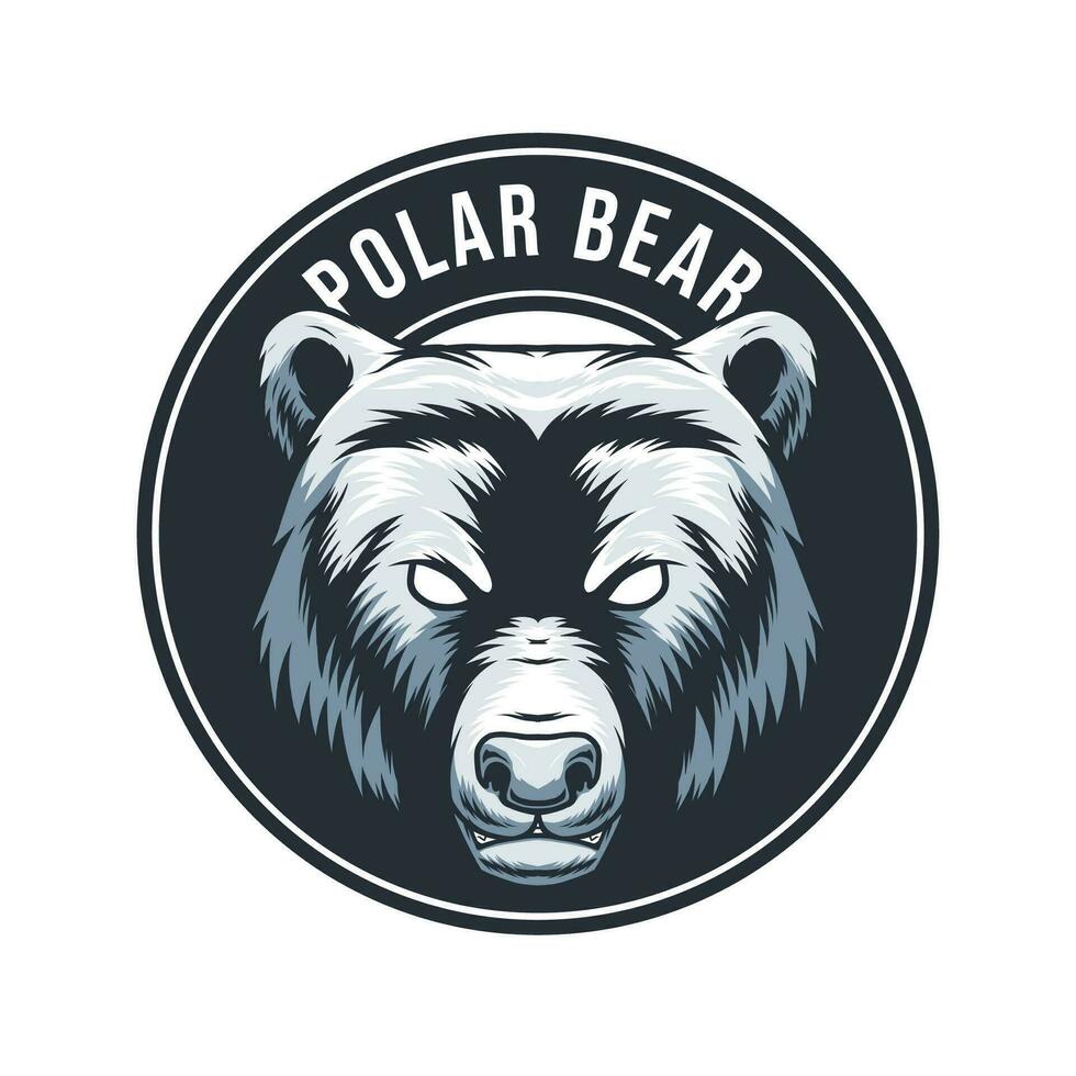 polar oso cabeza vector mascota