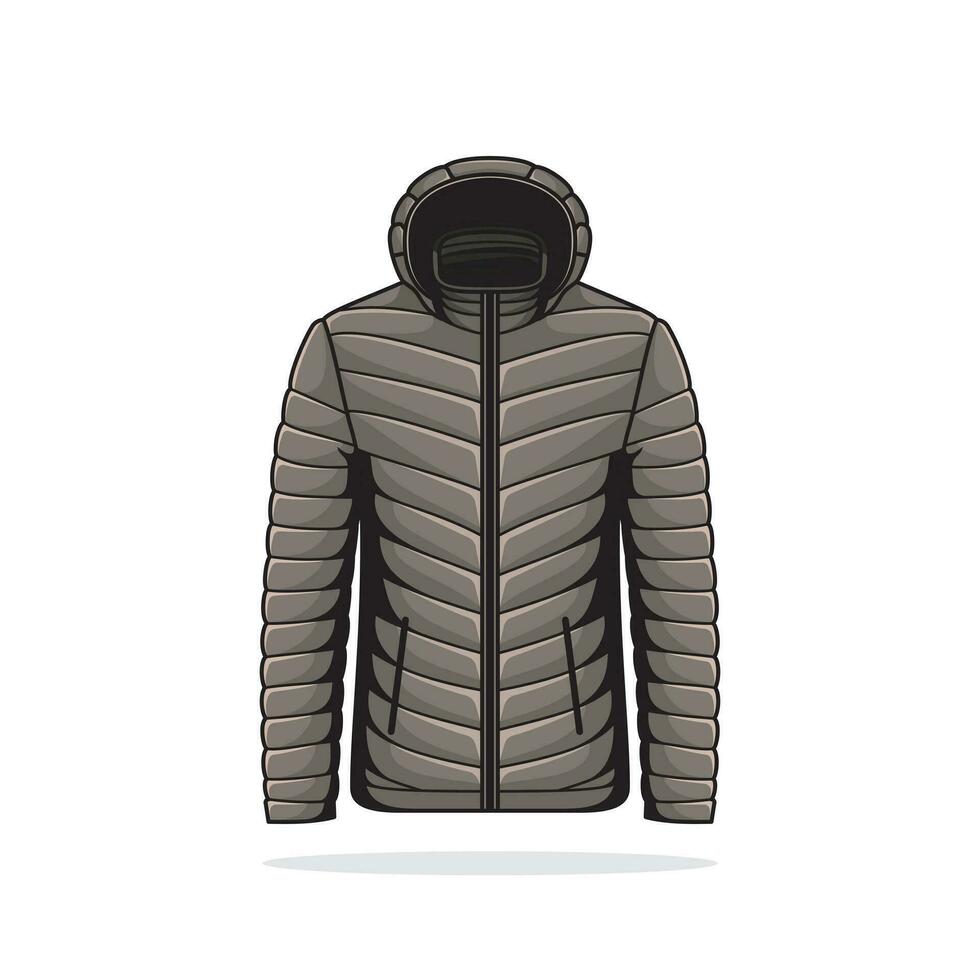 el fumador chaqueta lleno Código Postal frente cierre, adornado con un elegante cremallera jalar, permite para fácil vestir y temperatura control. vector