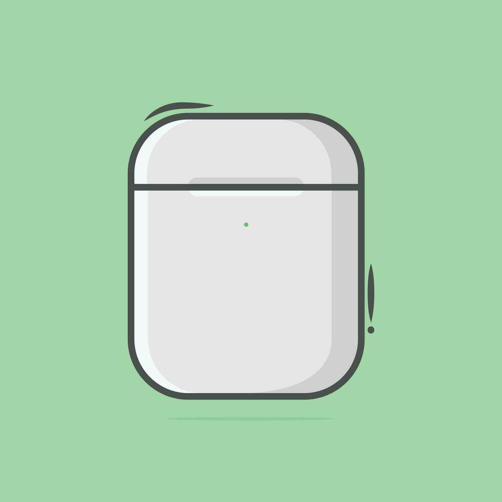 White wireless earbuds case digital earphones vector