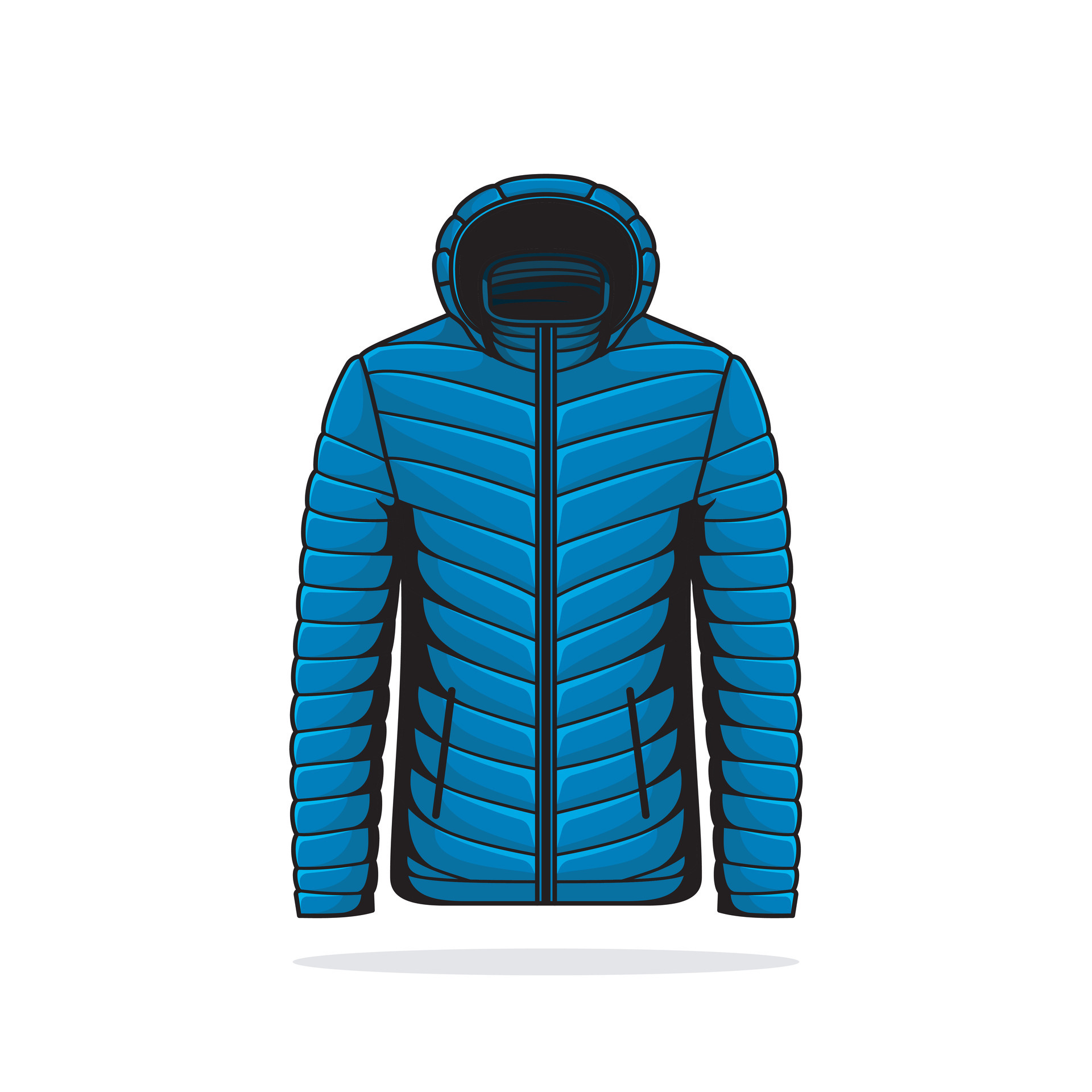 The puffer jacket full zip front closure, adorned with a stylish zipper