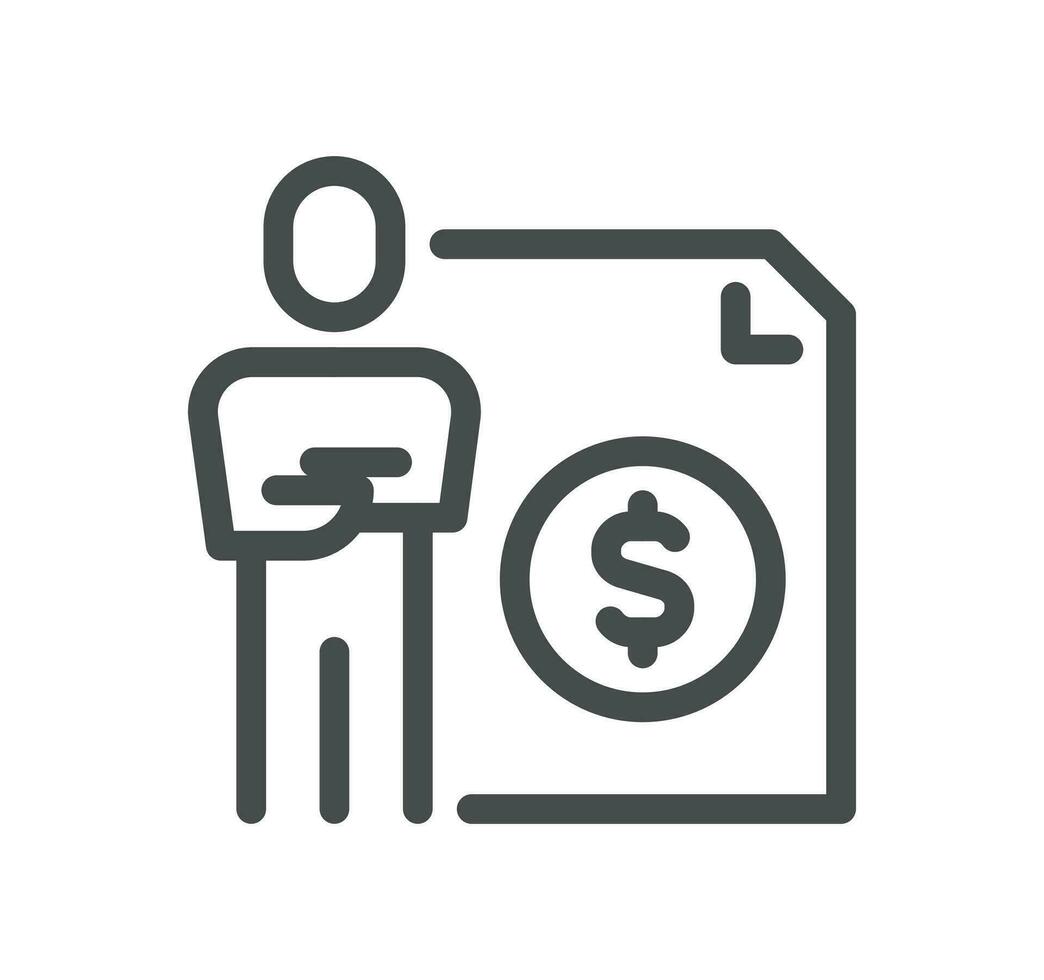 Banking and finance related icon outline and linear vector. vector