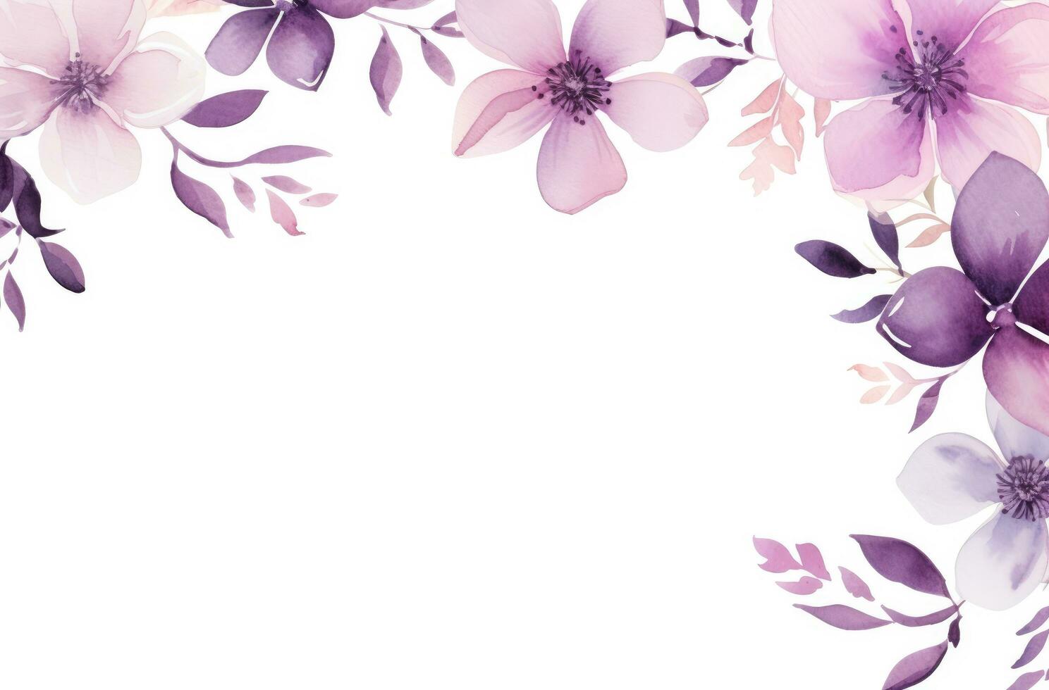 AI generated colorful blossom frame with leaves and flowers backgrounds photo