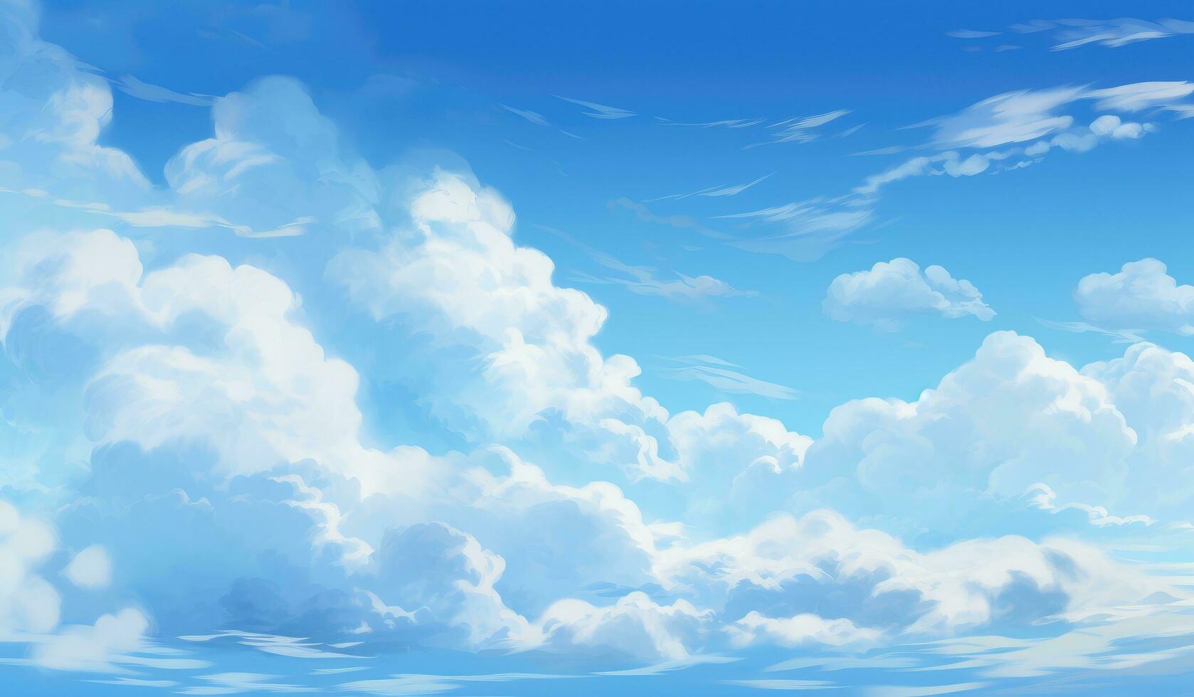 AI generated clouds under a blue sky, photo