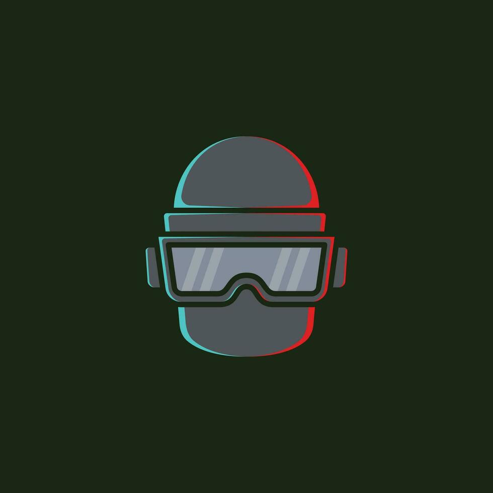 Steel helmet full face pubg vector illustration with purple background