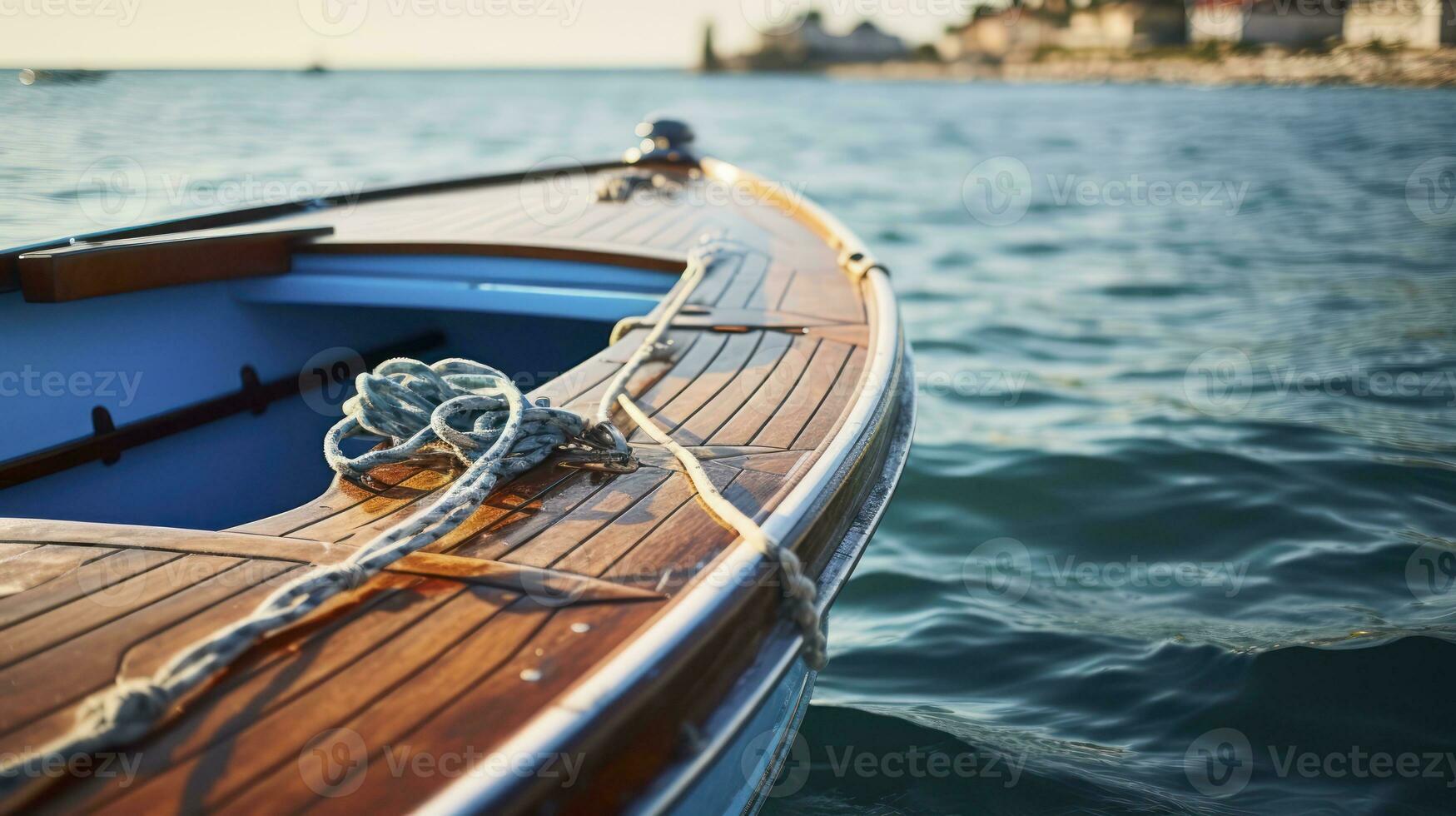 AI generated Capturing the Majestic View from the Top of a Boat on the Open Sea photo
