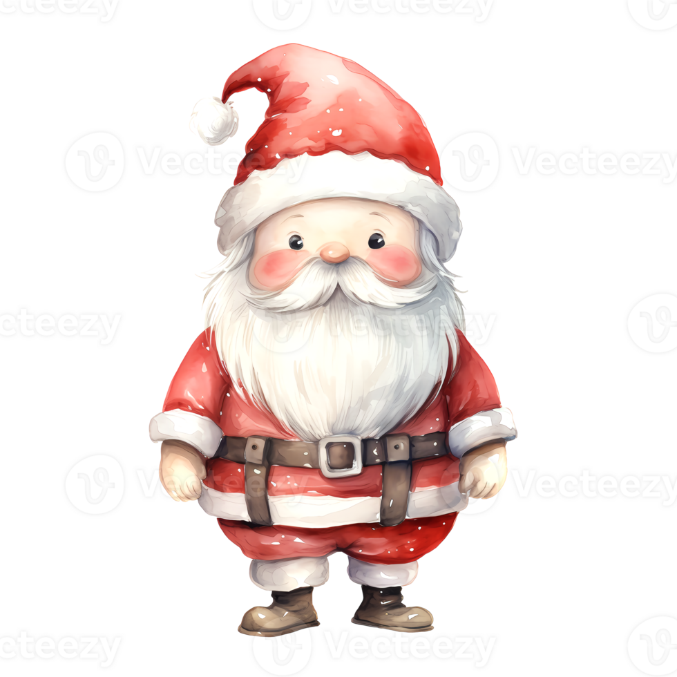 ai generado acuarela Navidad Papa Noel noel clipart. ai generado. png