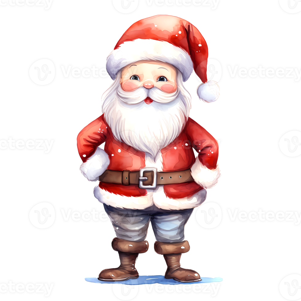 ai generato acquerello Natale Santa claus. clipart. ai generato. png