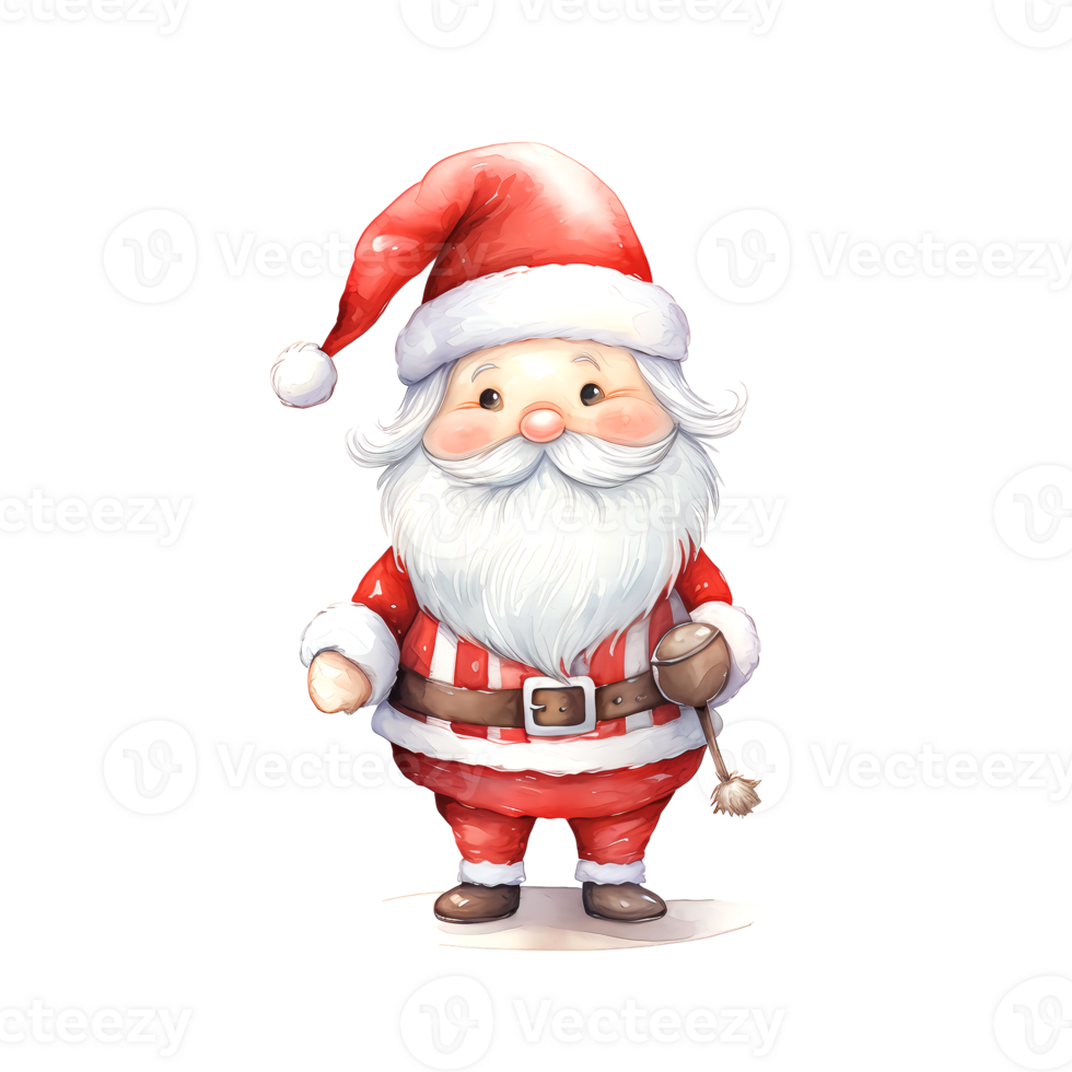 AI generated Watercolor Christmas Santa Claus. Clipart. AI generated. png
