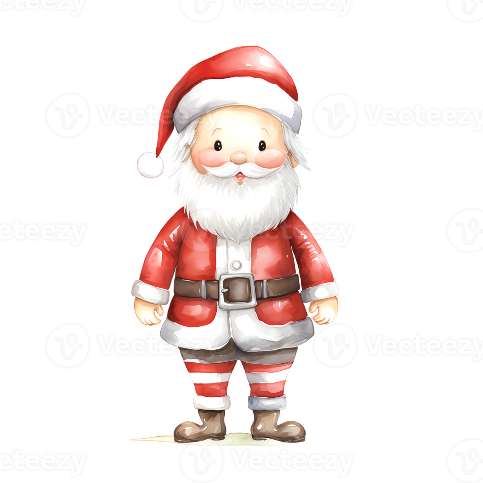 ai genererad vattenfärg jul santa claus. ClipArt. ai genererad. png