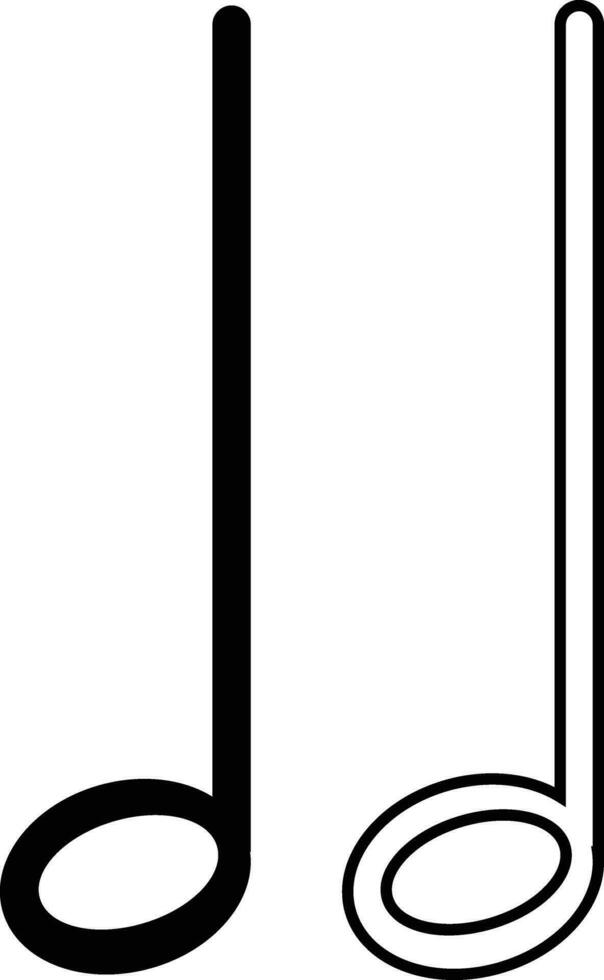 Music notes icon set, song, melody or tune flat or line vector collection isolated. Musical key trendy style symbols design element logo template for musical apps and website