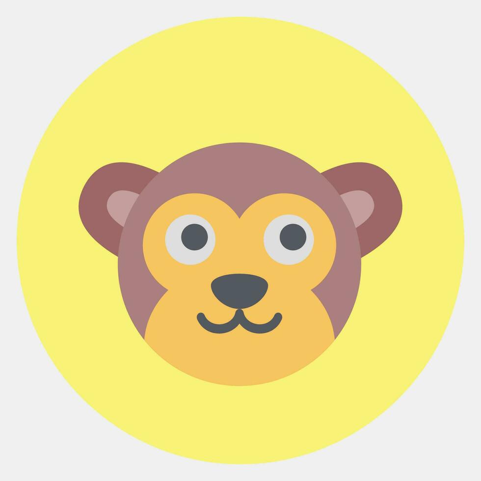 Icon monkey face. Chinese Zodiac elements. Icons in color mate style. Good for prints, posters, logo, advertisement, decoration,infographics, etc. vector