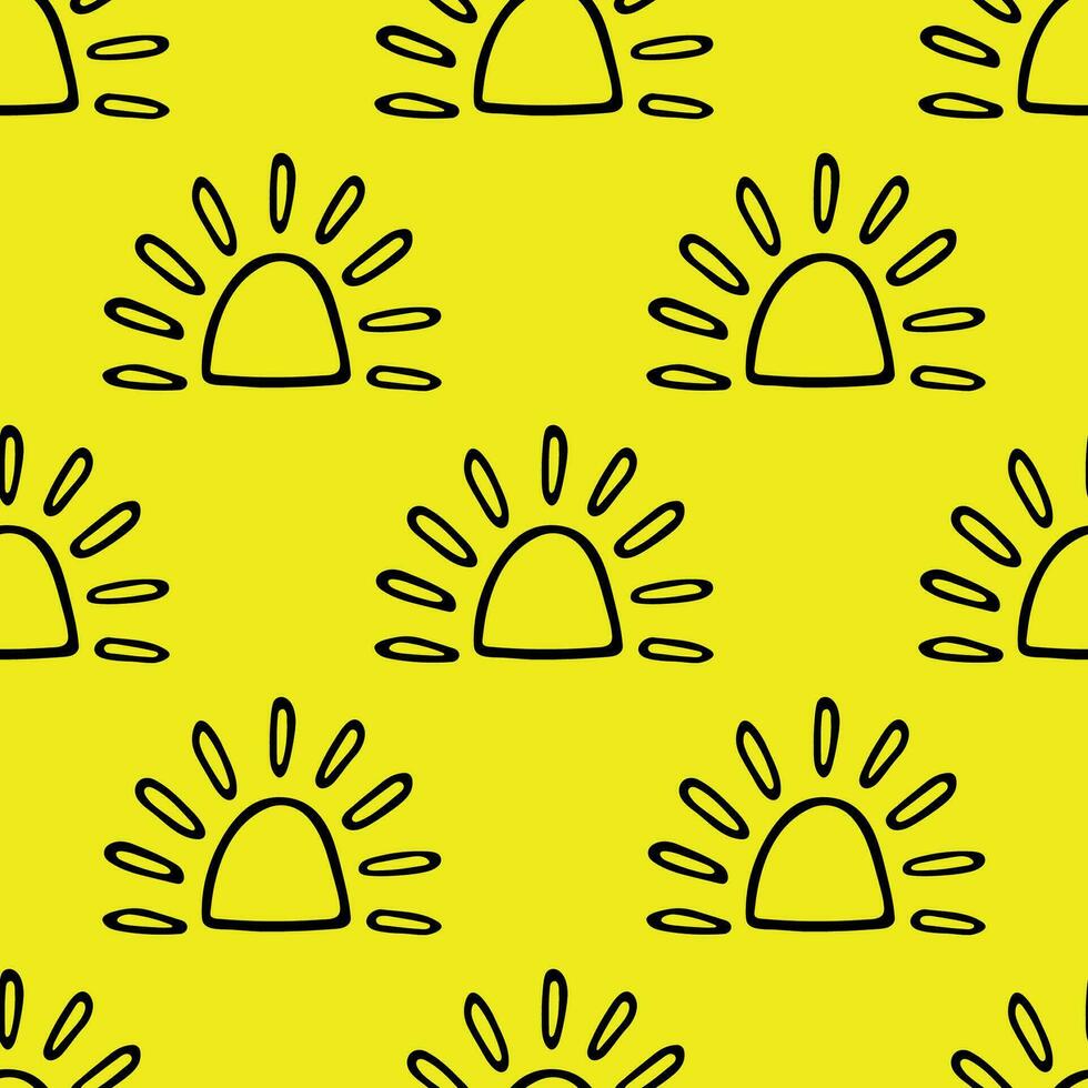 Seamless pattern with sun doodle for decorative print, wrapping paper, greeting cards, wallpaper and fabric vector