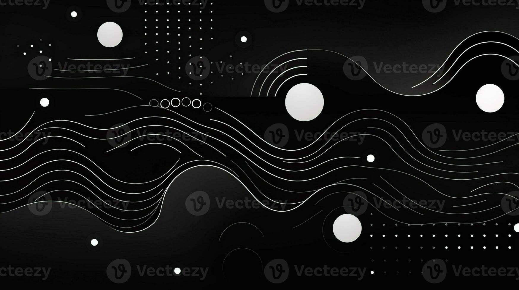 AI generated Abstract background with geometric shapes, lines, circles, dots. Bauhaus style. Swiss aesthetic photo