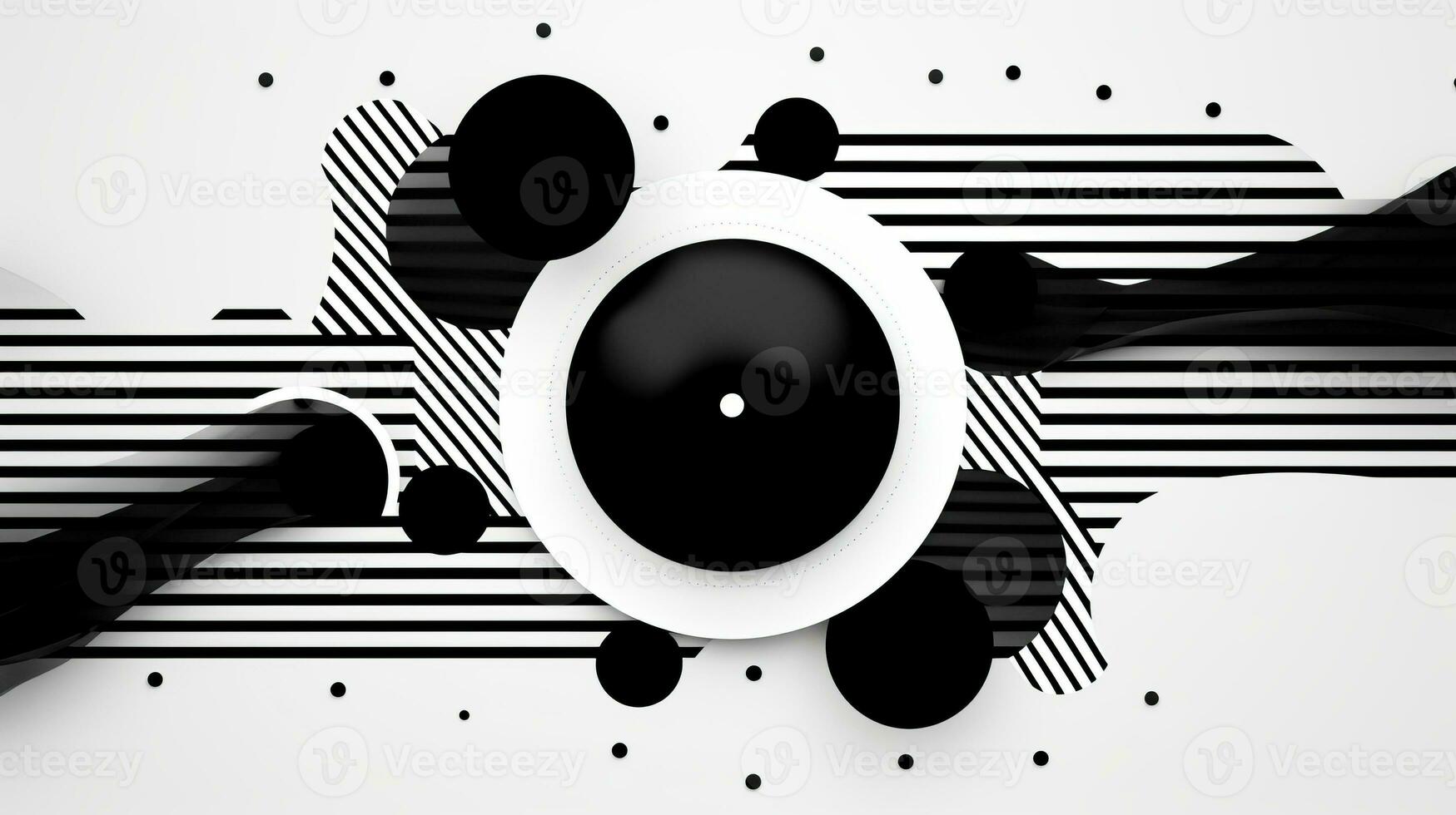 AI generated Abstract background with geometric shapes, lines, circles, dots. Bauhaus style. Swiss aesthetic photo