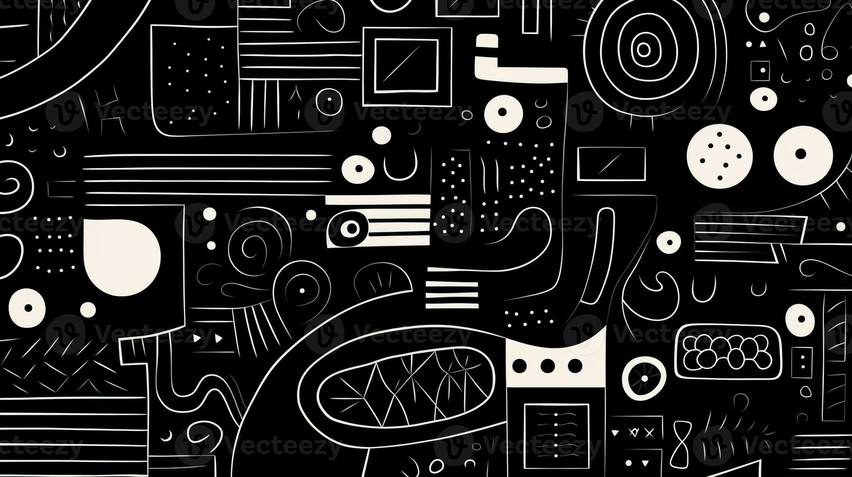 AI generated Abstract background with geometric shapes, lines, circles, dots. Bauhaus style. Swiss aesthetic photo