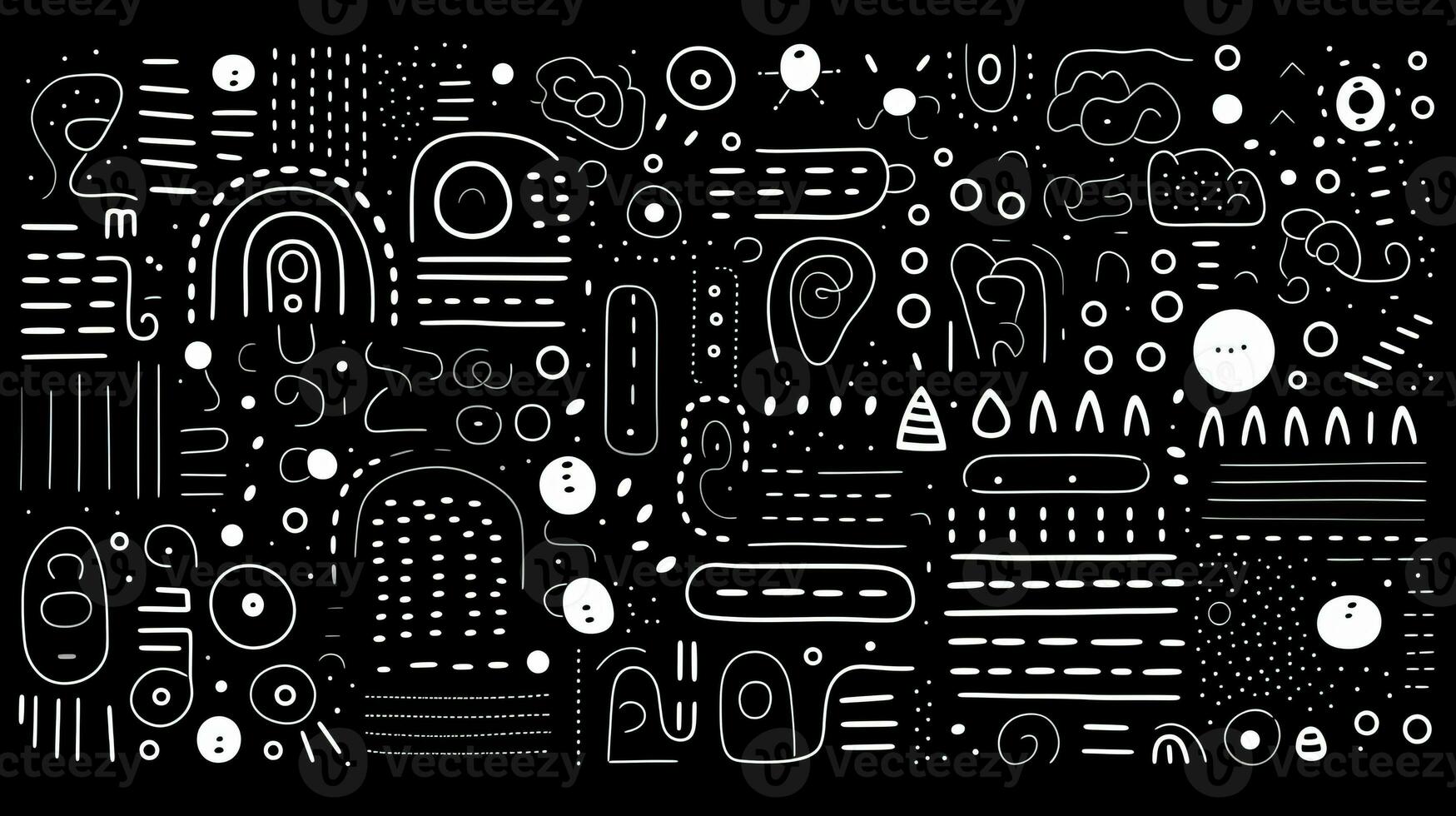 AI generated Abstract background with geometric shapes, lines, circles, dots. Bauhaus style. Swiss aesthetic photo
