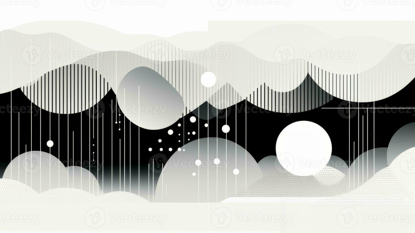 AI generated Abstract background with geometric shapes, lines, circles, dots. Bauhaus style. Swiss aesthetic photo