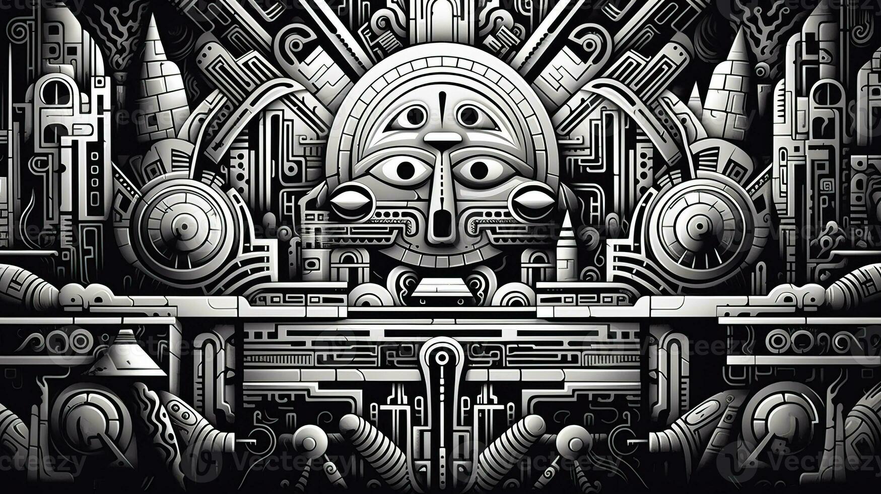 AI generated Abstract doodle background. Surreal style photo