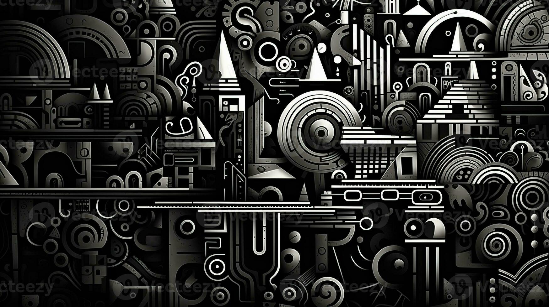 AI generated Abstract doodle background. Surreal style photo