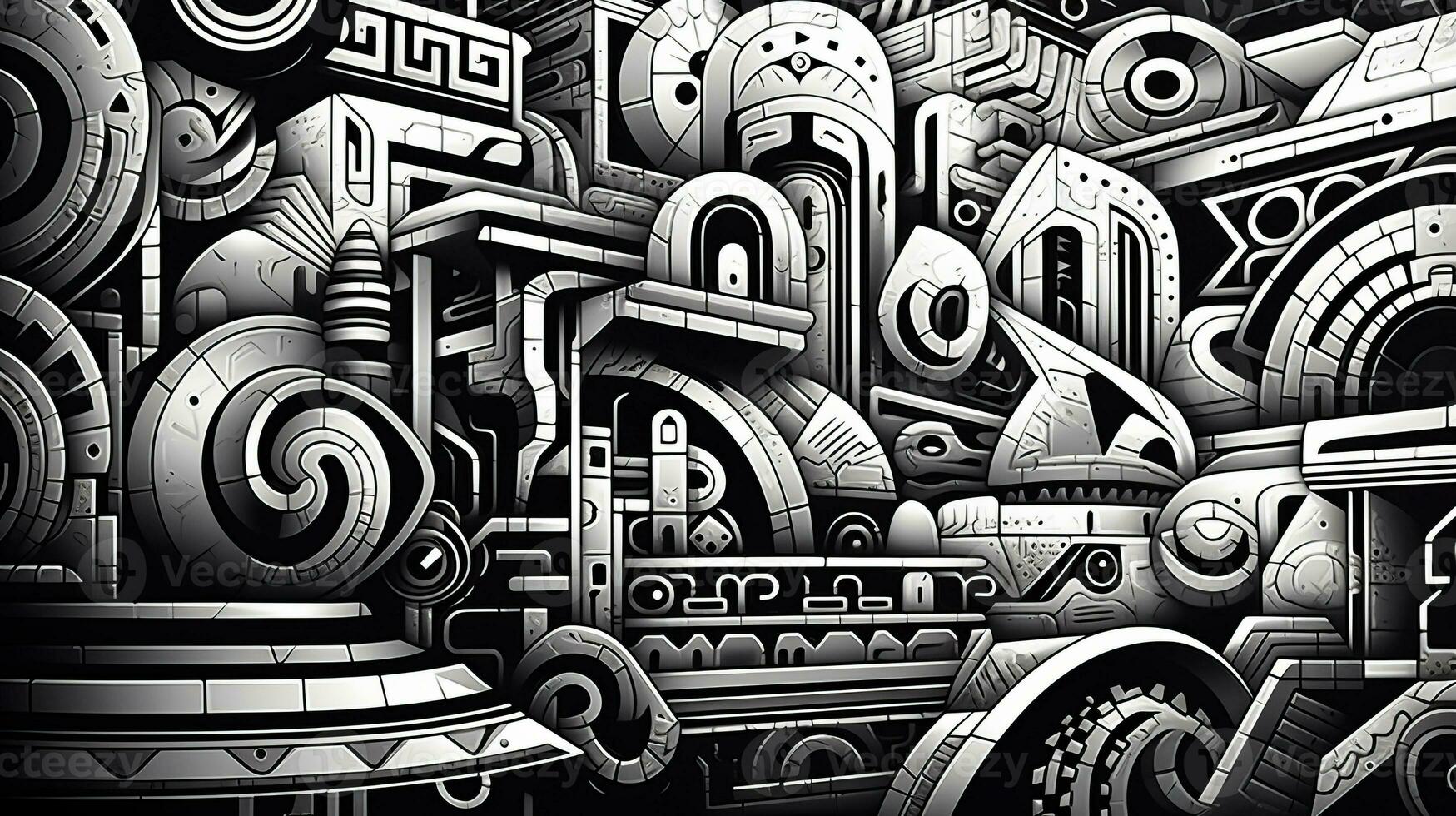 AI generated Abstract doodle background. Surreal style photo