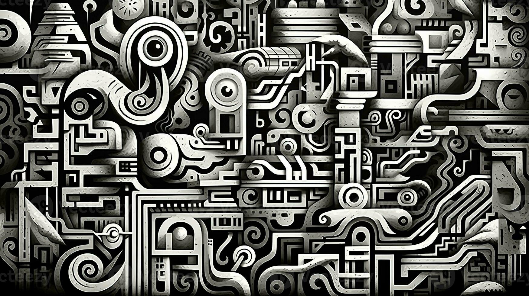 AI generated Abstract doodle background. Surreal style photo