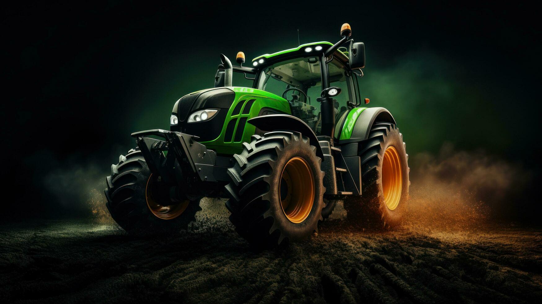AI generated a tractor is plowing a field, photo
