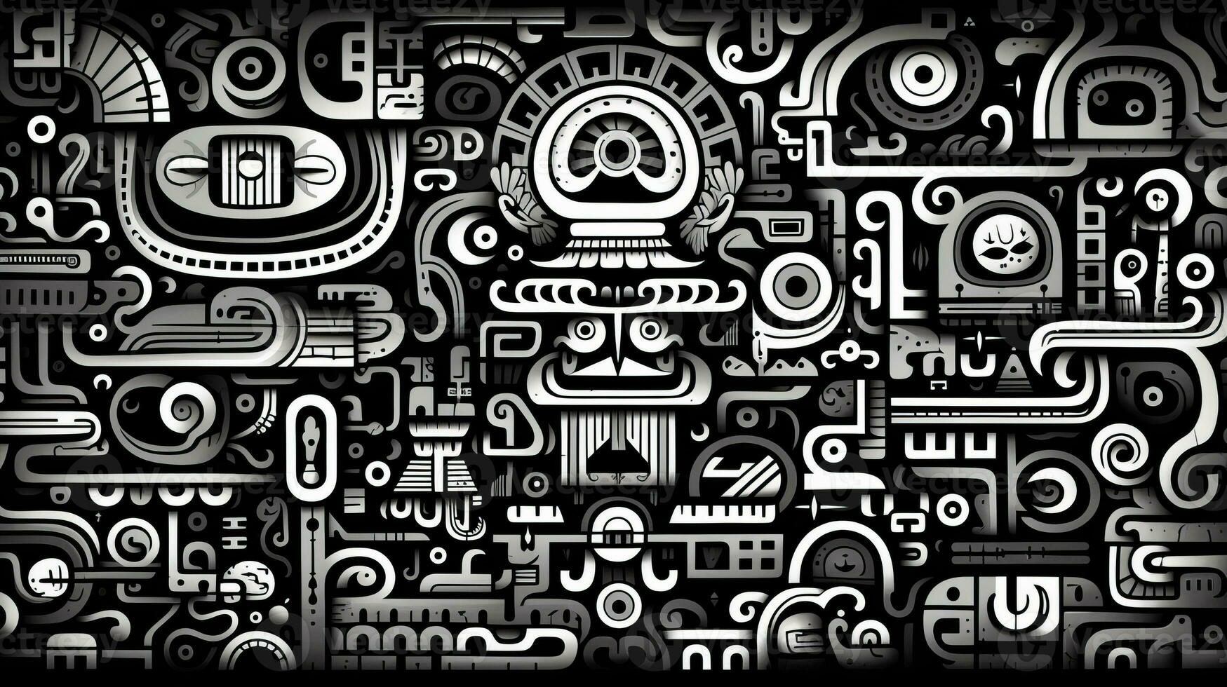 AI generated Abstract doodle composition. Surreal style photo