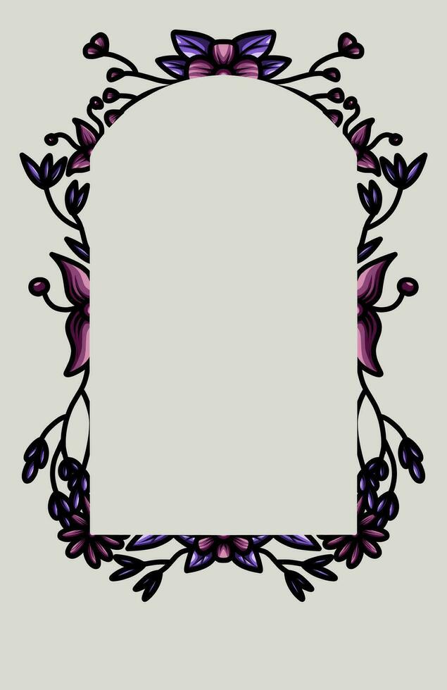 an invitation card design with a floral motif vector