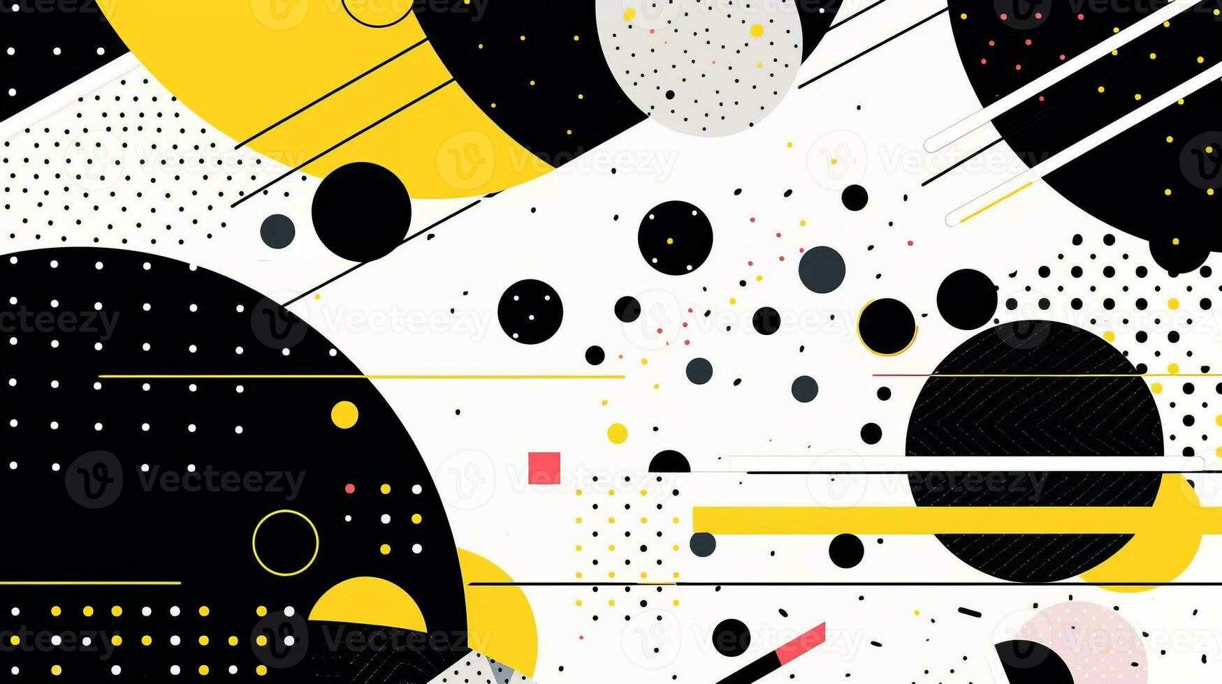 AI generated Abstract background with geometric shapes. Memphis style photo